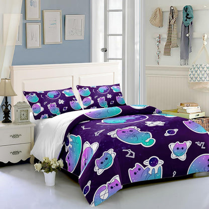 Farbverlauf Katze Bettwäsche Set 200x200cm für Kinder