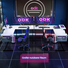 ODK Gaming Tisch mit Monitorständer, Eckschreibtisch
