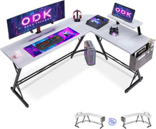Gaming Schreibtisch L Form mit Monitorständer 167 x 120 cm