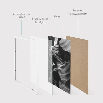 Bilderrahmen 20x30cm Weiß Holz Collage Fotorahmen Set 3er