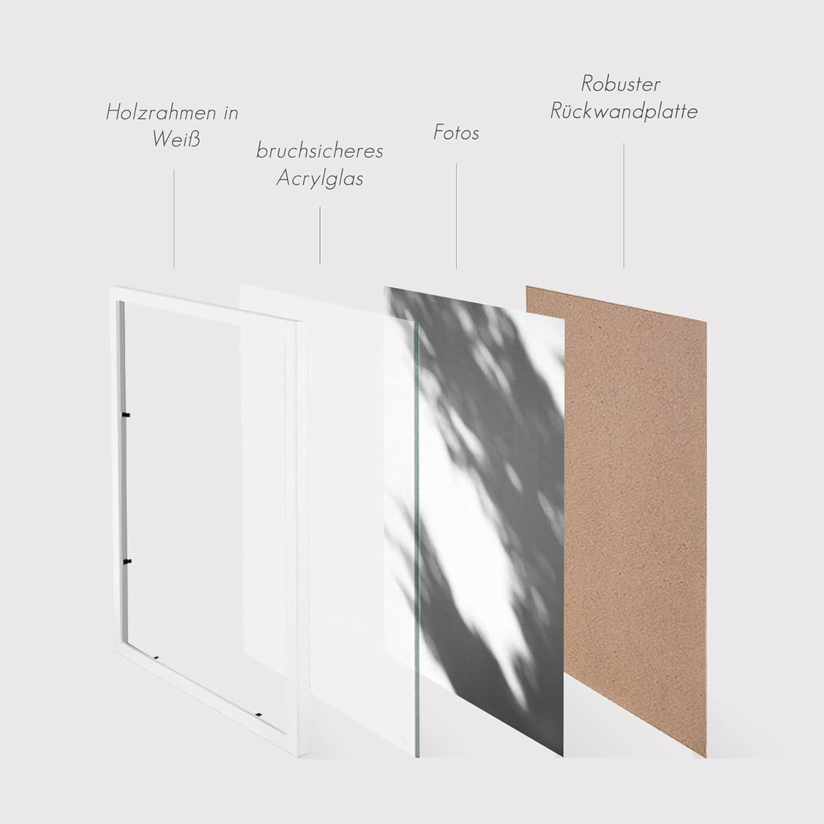 Bilderrahmen 20x30cm Weiß Holz 3er Set Fotorahmen MDF Rahmen