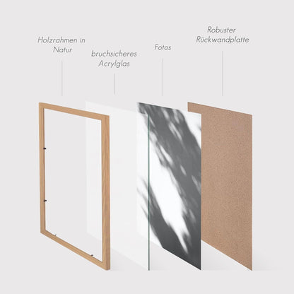 Bilderrahmen 30x40cm Eiche 3er Set Holzrahmen Fotorahmen in Natur