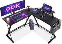 Gaming Schreibtisch mit Monitorständer für Gamer in Carbon Schwarz