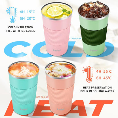 KETIEE 510ml Thermobecher Kaffee-to-go Türkis Doppelwandig