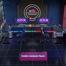 ODK Gaming Schreibtisch L-Form mit Monitorständer, Carbon