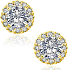 Moissanite Ohrringe Damen Blume Halo 1,0/2,0 Karat Diamant VVS1