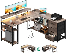 LED Gaming Schreibtisch mit Schubladen und USB Anschlüssen