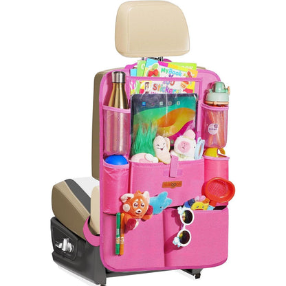 Autositz-Organizer mit Tablet-Fach und 8 Taschen, Rosa