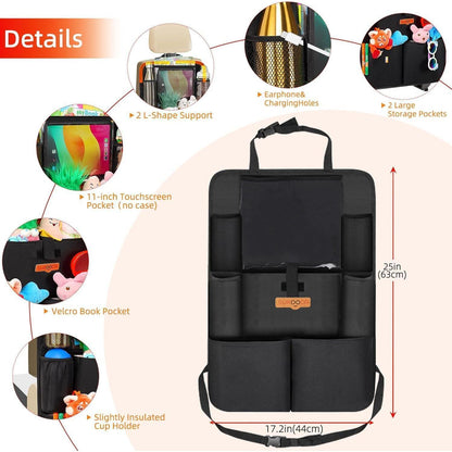 Autositz-Organizer mit Tablet-Fach und 8 Taschen, Rosa