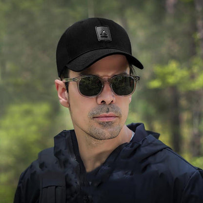 Baseball Cap Herren Baumwolle, Verstellbar, Schwarz