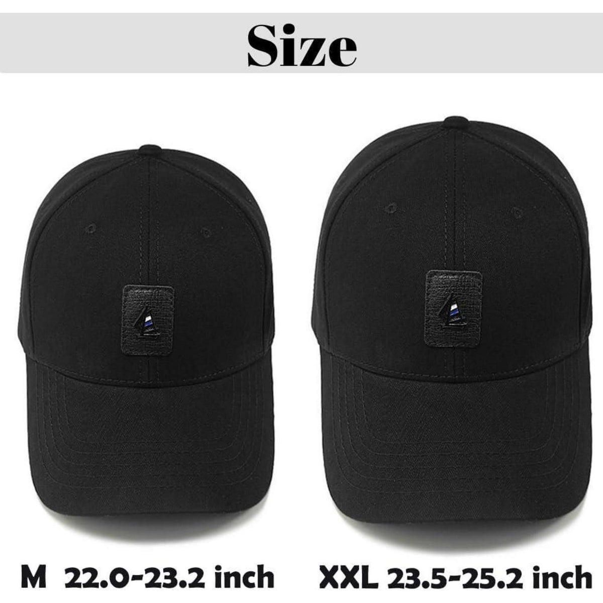 Baseball Cap Herren Baumwolle, Verstellbar, Schwarz