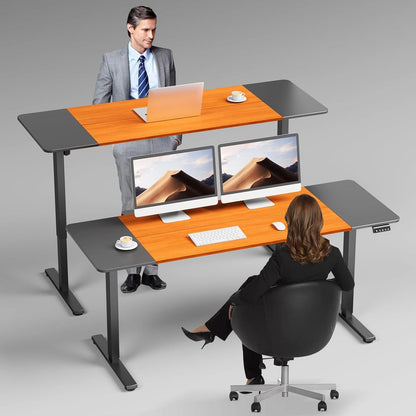 Elektrischer Höhenverstellbarer Schreibtisch 170x60cm Schwarz Kirsche