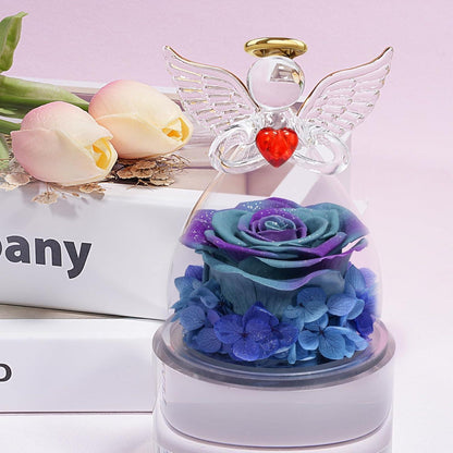 Ewige Rose Engel Geschenk für Mama Oma - Ewige Blume im Glas