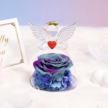 Ewige Rose Engel Geschenk für Mama Oma - Ewige Blume im Glas