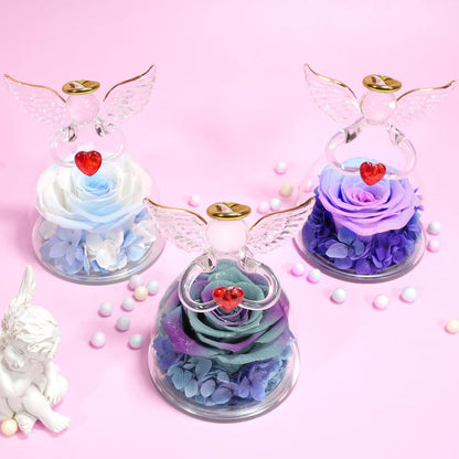 Ewige Rose Engel Geschenk für Mama Oma - Ewige Blume im Glas
