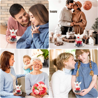 Ewige Rose Engel Figur im Glas - Geschenke für Mama Oma Frauen