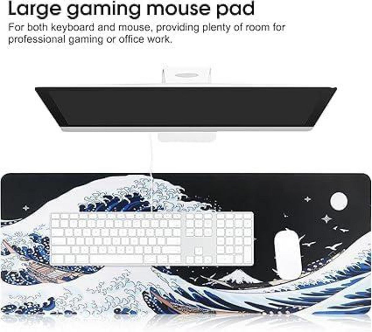 HoYiXi Gaming Mauspad XXL 600x300x3mm Wellen-Muster
