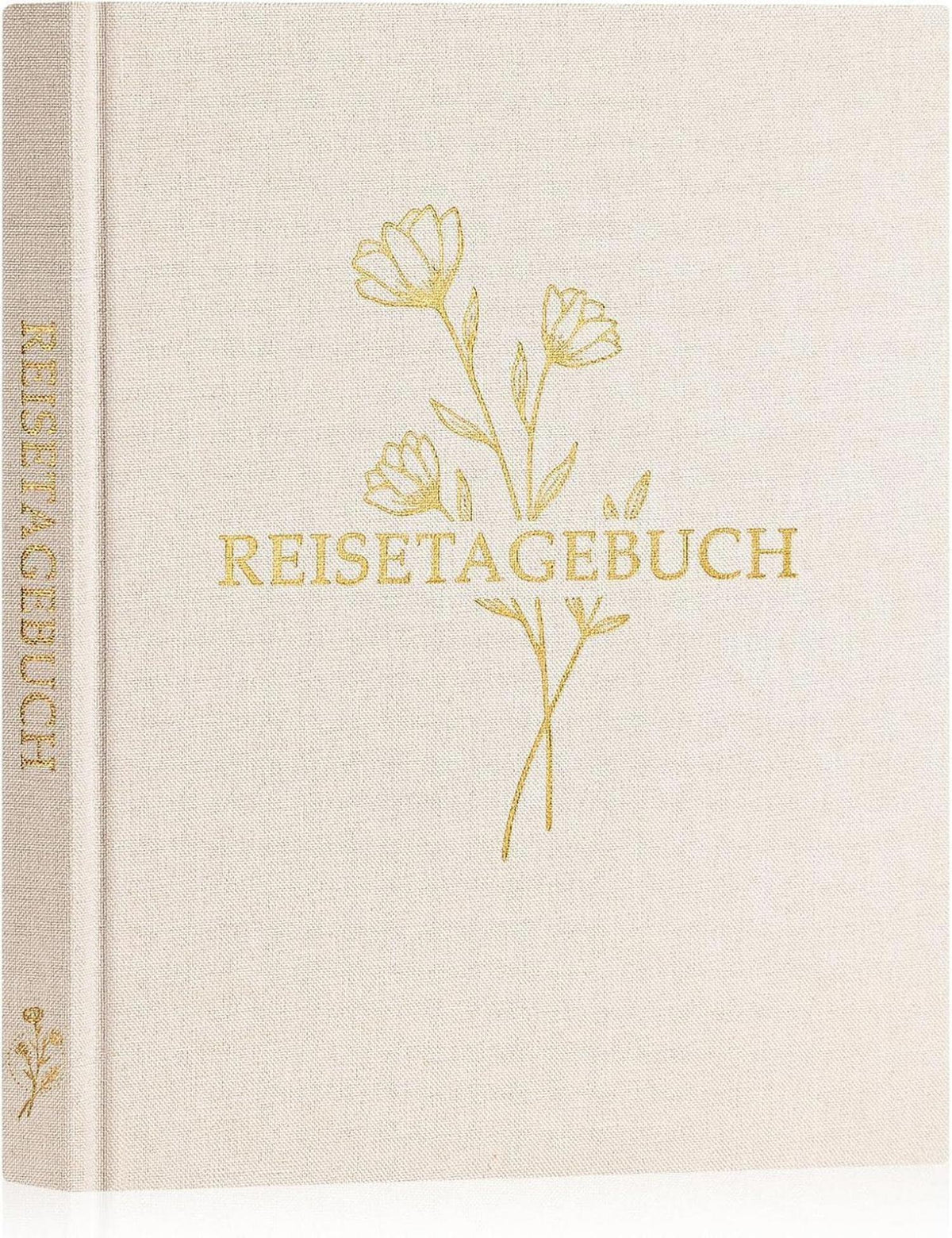 Reisetagebuch Notizbuch Leinen Ausfüllen Fotobuch Aufforderungen Beige