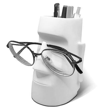Stifthalter mit Brillenhalter – Weißer Schreibtisch Organizer
