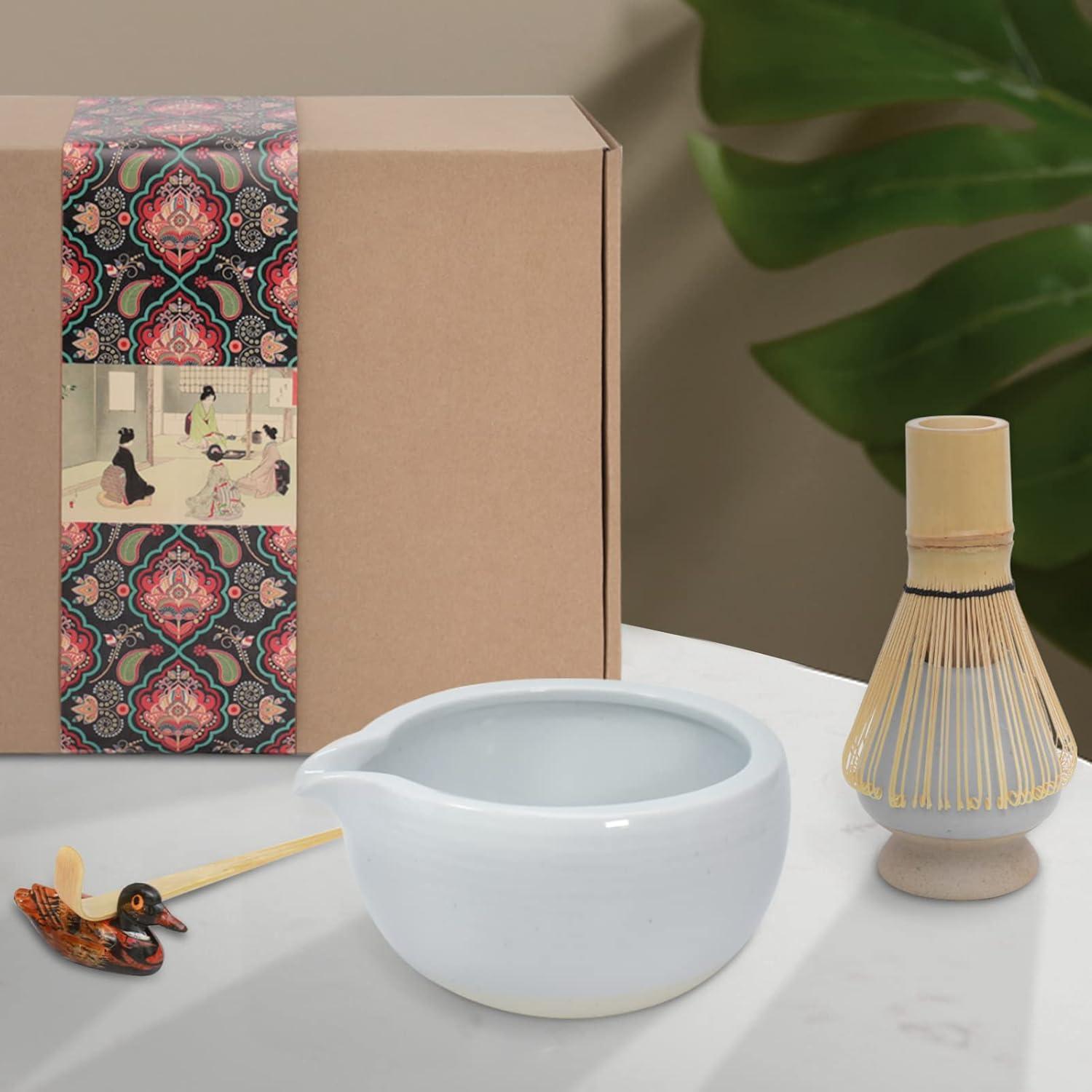 Matcha Zeremonie Set Schüssel Schneebesen Teeschaufel Pink