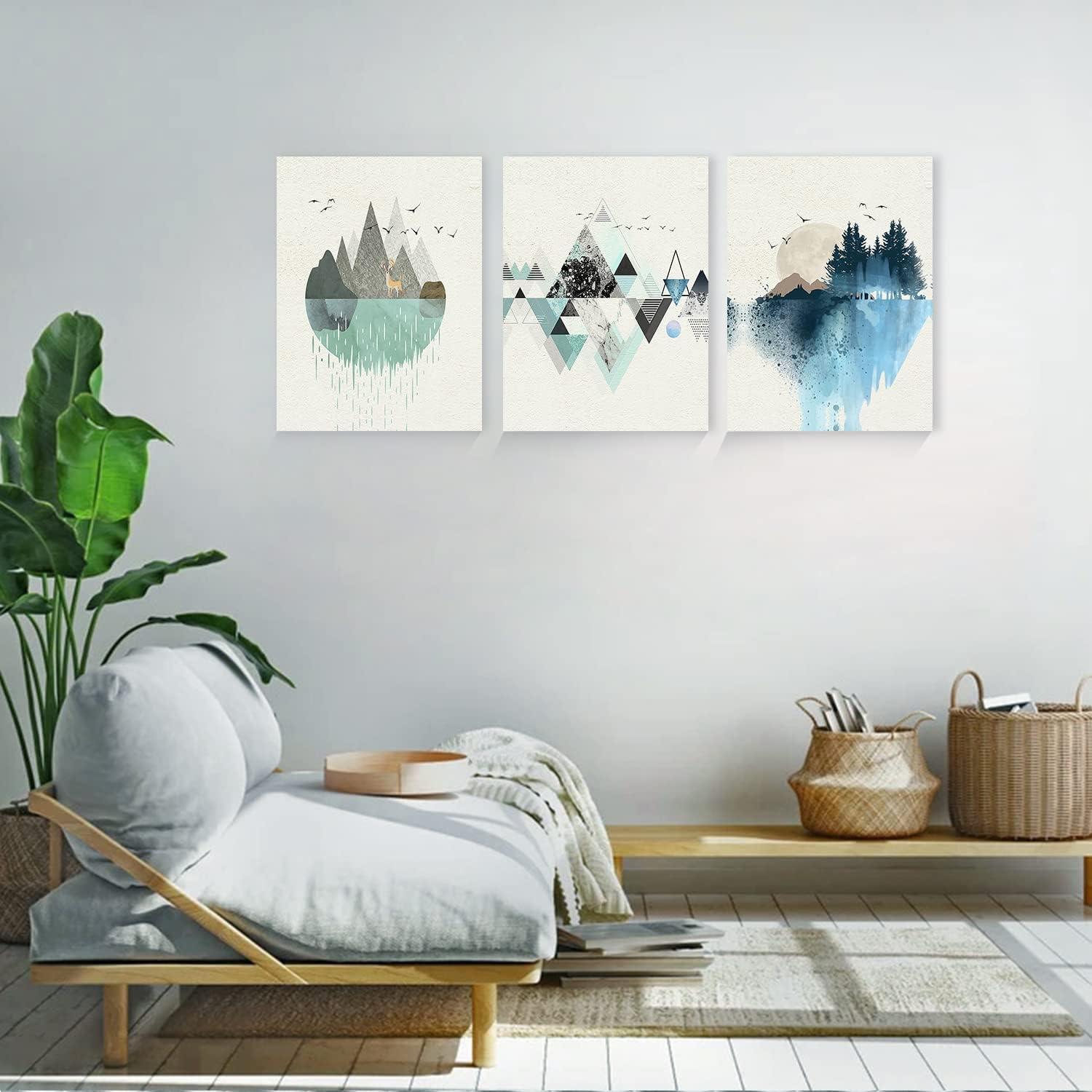 Abstrakte Berg Landschaft Leinwand Wandkunst Set 40cm x 58cm