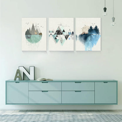 Abstrakte Bilder Leinwand Wandkunst Berg Landschaft Moderne Nordische