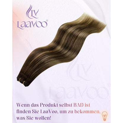 Echthaar Tressen Braun Balayage Ombre 35cm - Remy Human Hair