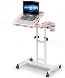 Höhenverstellbarer Laptoptisch mit Rollen und Maustablett