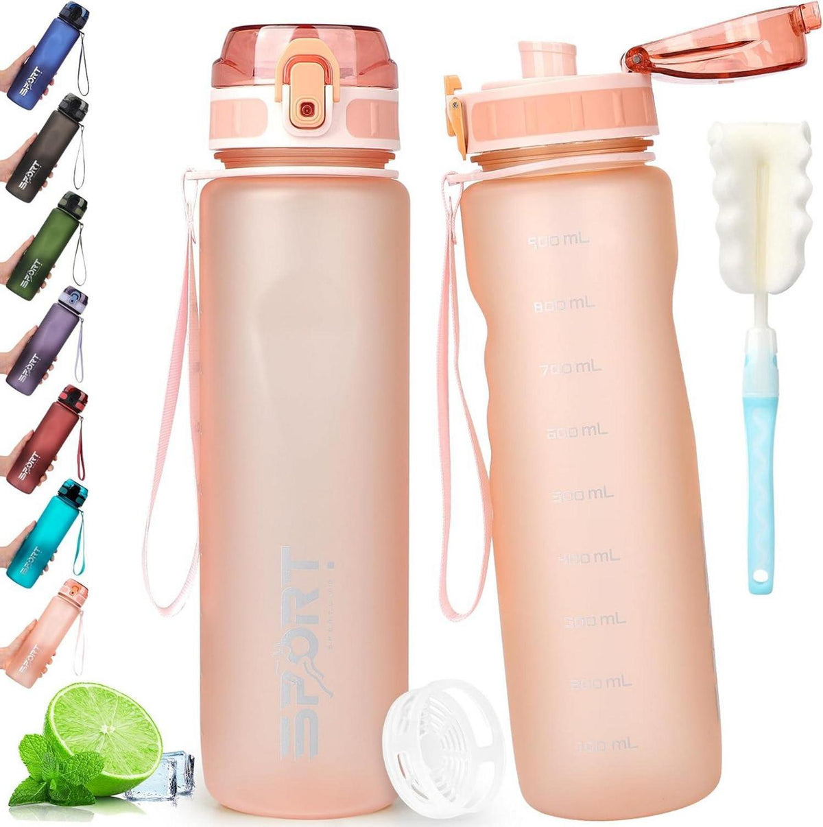 Sport Trinkflasche 1 Liter BPA Frei Auslaufsicher für