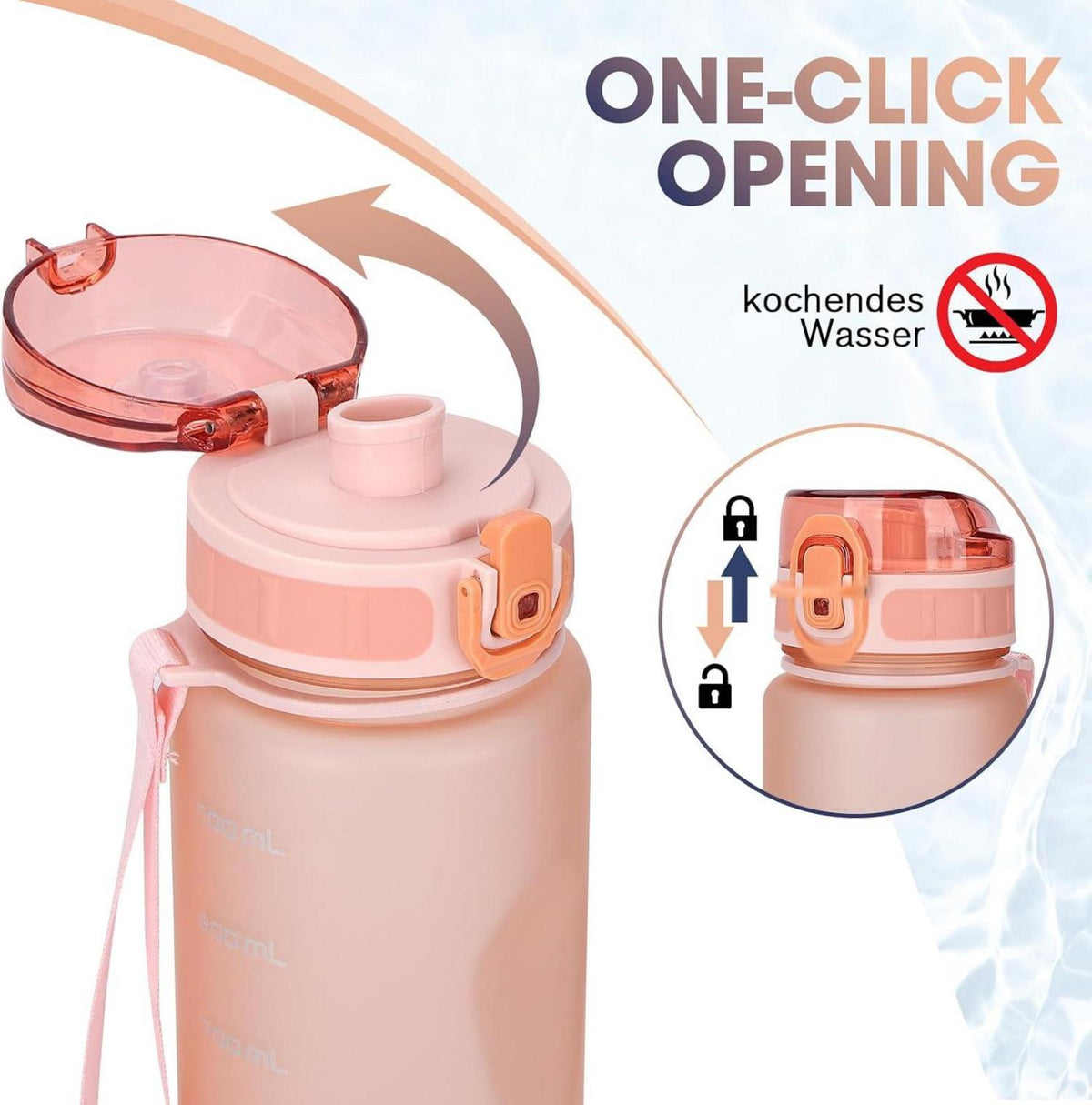 Sport Trinkflasche 1 Liter BPA Frei Auslaufsicher für