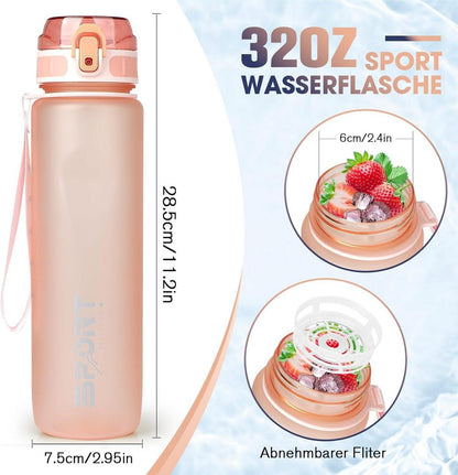 AOPREL Sport Trinkflasche 1L Auslaufsicher BPA Frei Outdoor Camping