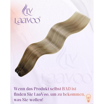 Echthaar Tressen Ombre Blond 55cm - Sew-in Weft #8/18/60