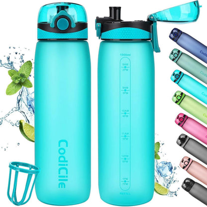Trinkflasche BPA-frei 1L Auslaufsicher Tritan mit Filter