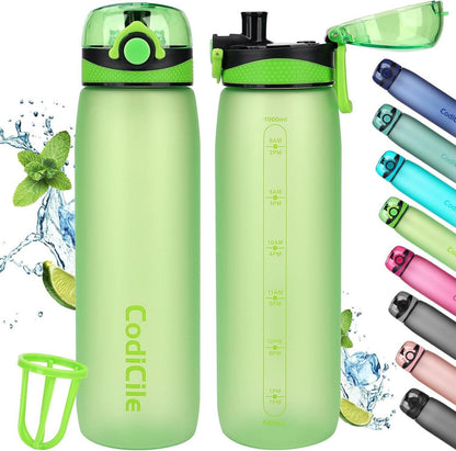 Sport Trinkflasche 1L BPA-frei Auslaufsicher Tritan grün