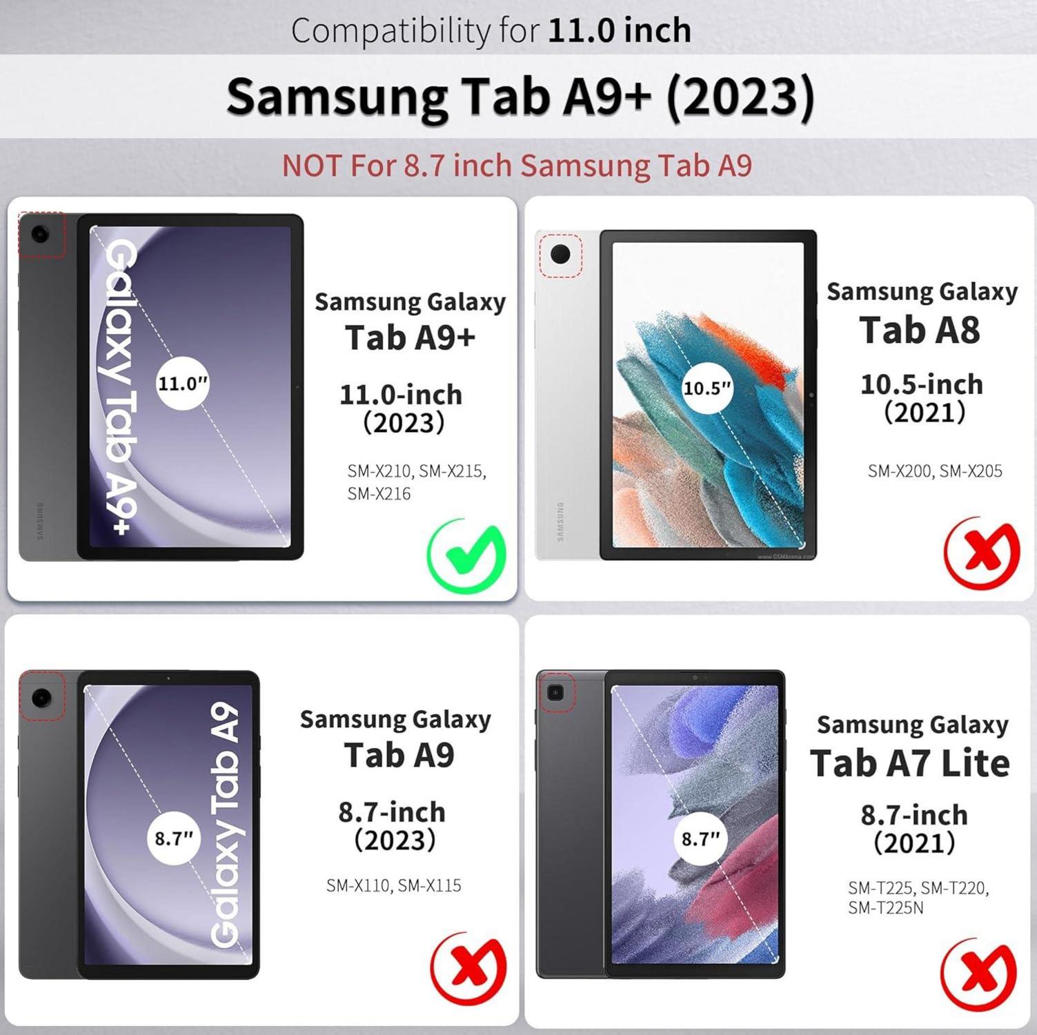 EasyAcc Samsung Galaxy Tab A9+/A9 Plus 11 Zoll 2023 Hülle PU
