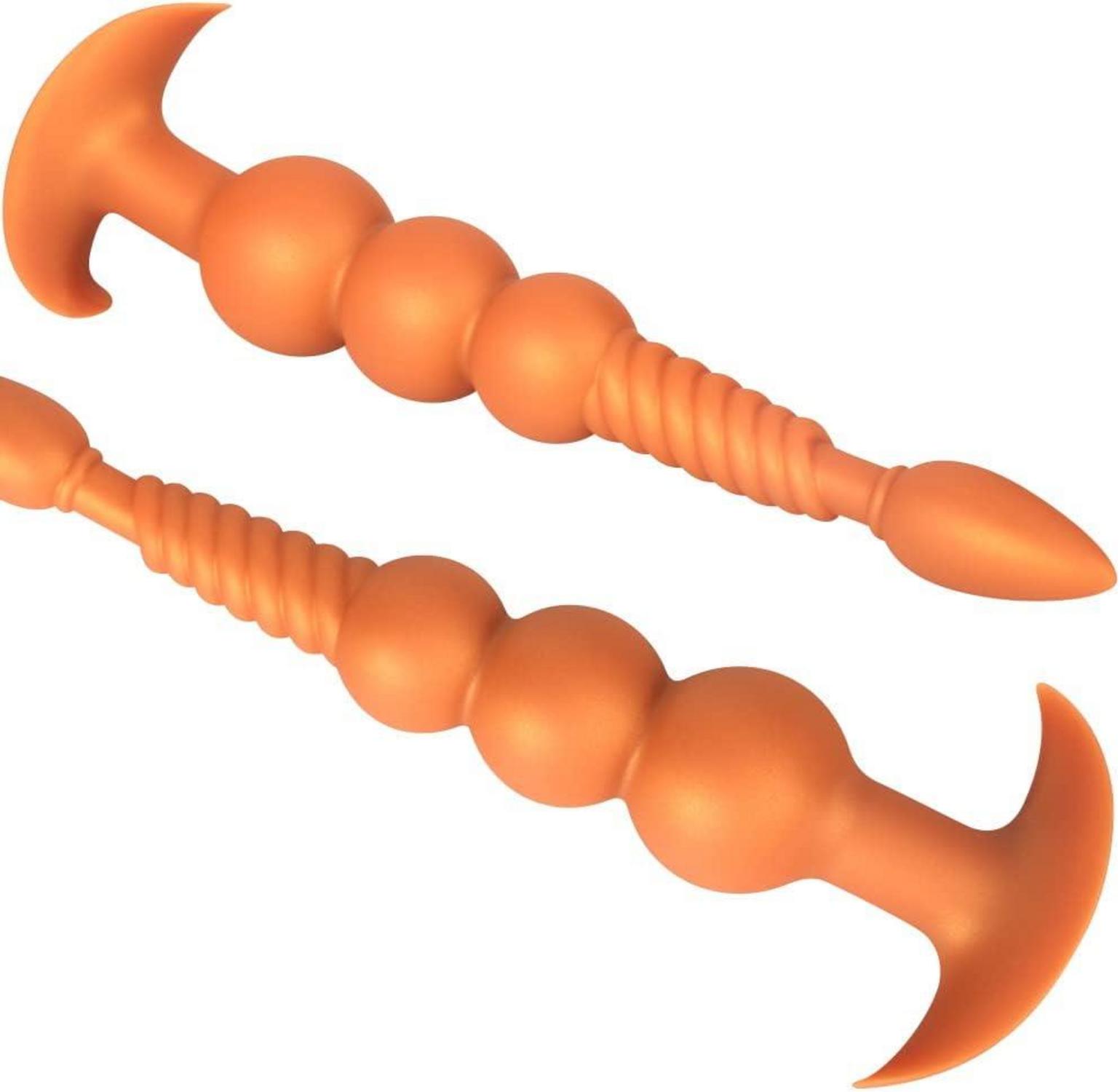 Anal Butt Plug mit Abnehmbarem Fuchsschwanz und Analkette, Flüssiges Silikon, BDSM