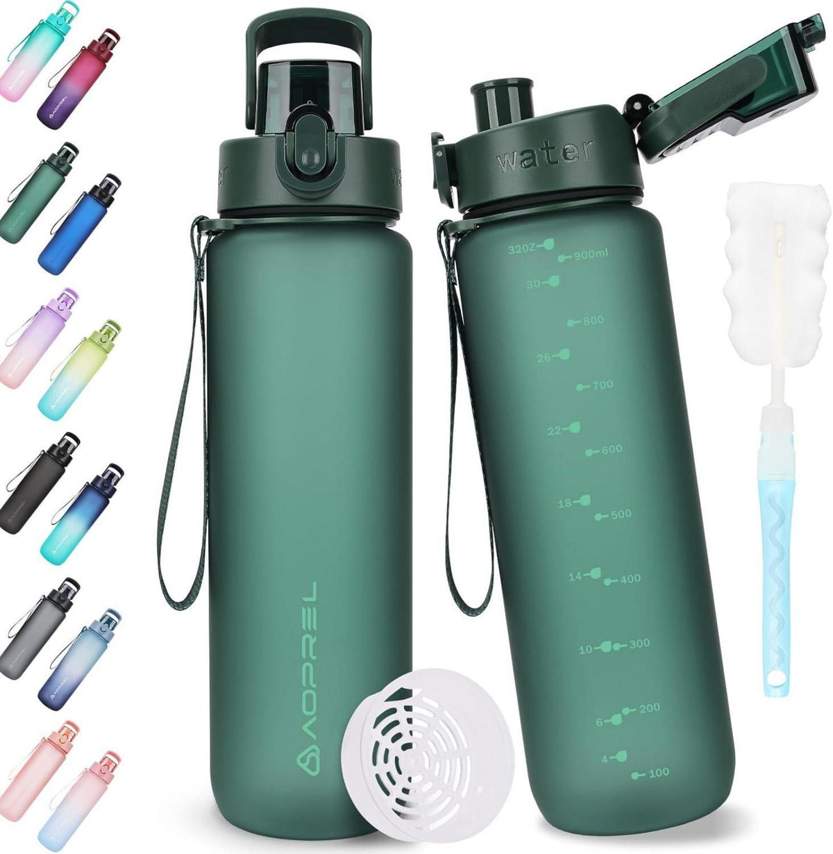 Trinkflasche 1 Liter BPA-frei Tritan Sport Auslaufsicher Grün