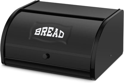 Brotkasten Metall Rolldeckel Brotaufbewahrungsbehälter Schwarz