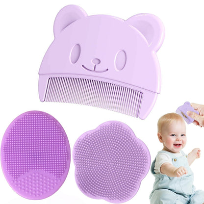 3er Set Baby Bürsten Silikon Kamm Shampoonierbürste Blume