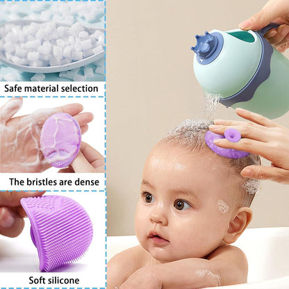 3er Set Baby Bürsten Silikon Kamm Shampoonierbürste Blume
