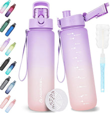 AOPREL Trinkflasche 1 Liter BPA-frei Tritan Sport Wasserflasche Lila