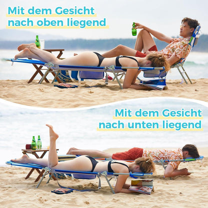 Klappbare Sonnenliege mit Lesefenster, 5-Position, Leicht