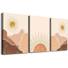 Boho Leinwandbild Orange Sonne Berge Wandbilder Wohnzimmer