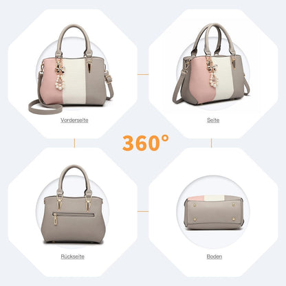 Miss Lulu Damen Handtasche mehrfarbig Perle Crystal Style