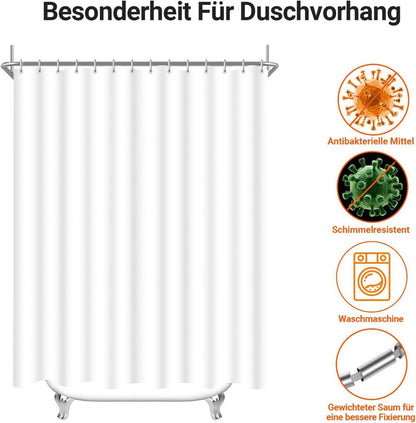 Duschvorhang 200x240cm Antischimmel Wasserabweisend