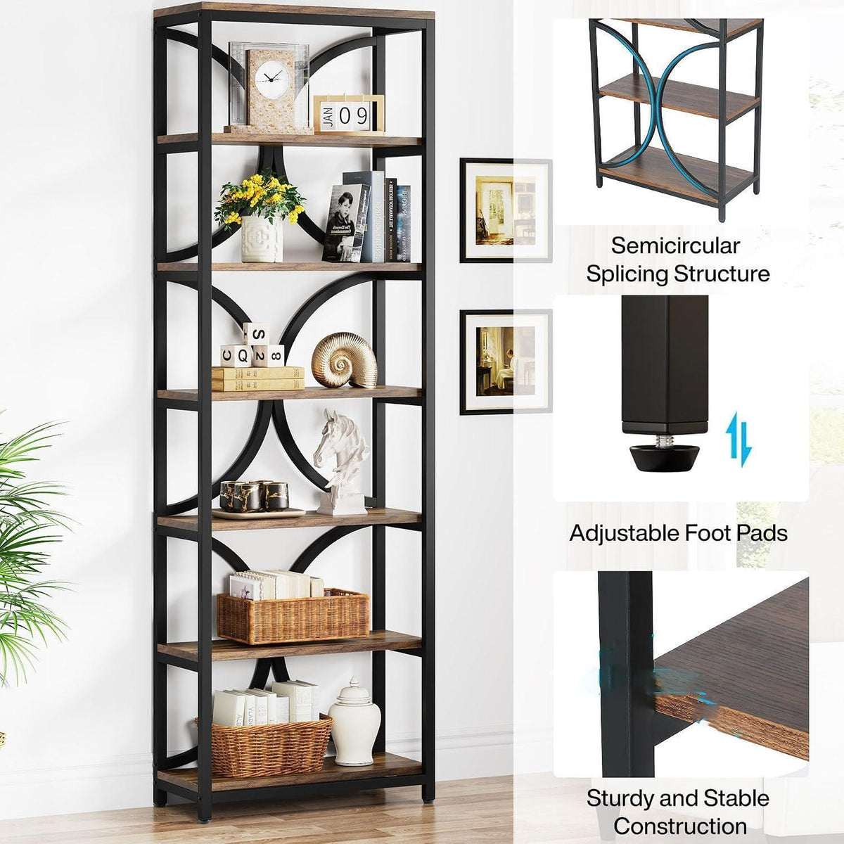 6-Ebenen Bücherregal Industrie Design 200cm