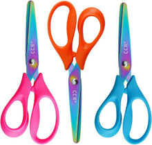 Linkshänder Kinderschere Titan 13cm 3 Stück für Basteln & Schneiden