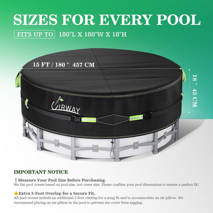 Runde Poolabdeckung 458cm – UV-Schutz & Windfest