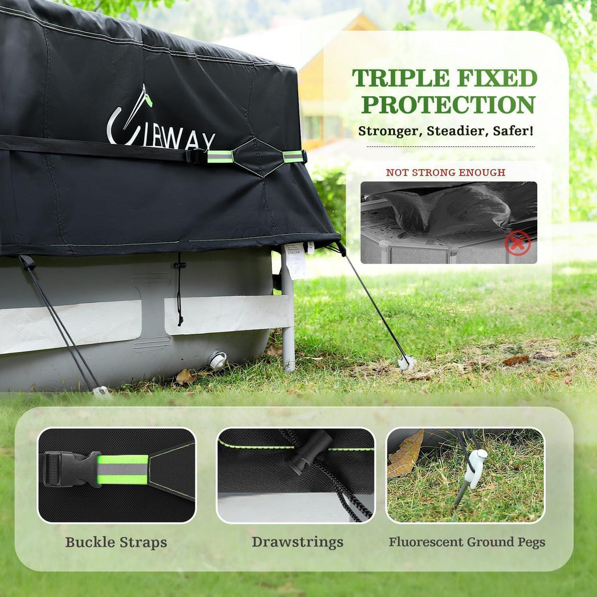 Runde Poolabdeckung 458cm – UV-Schutz & Windfest