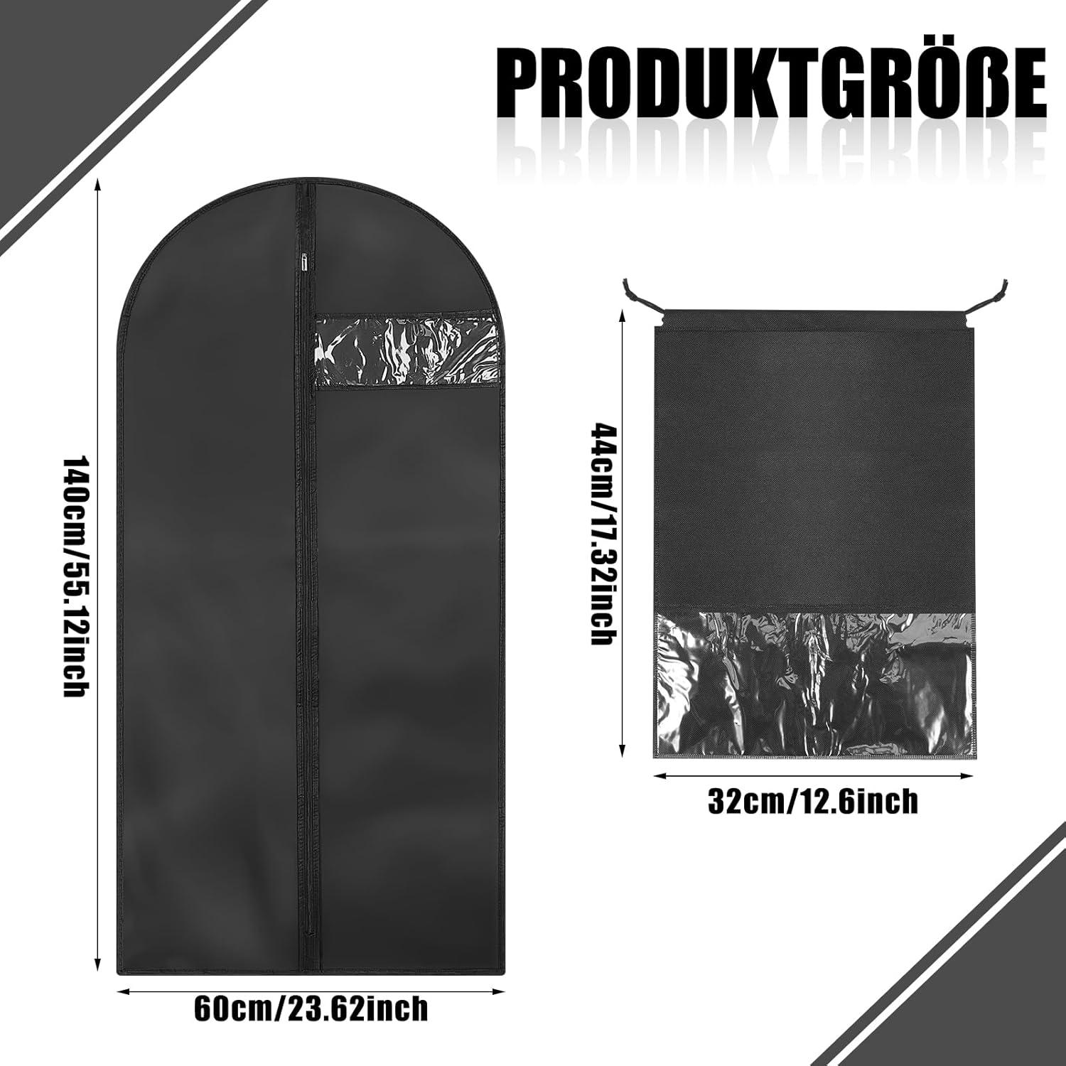2er Set Kleidersäcke 140x60cm mit Schuhbeutel - Wasser